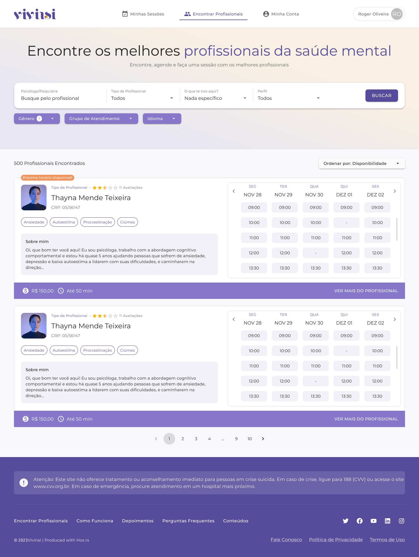 Vivinsi Interface